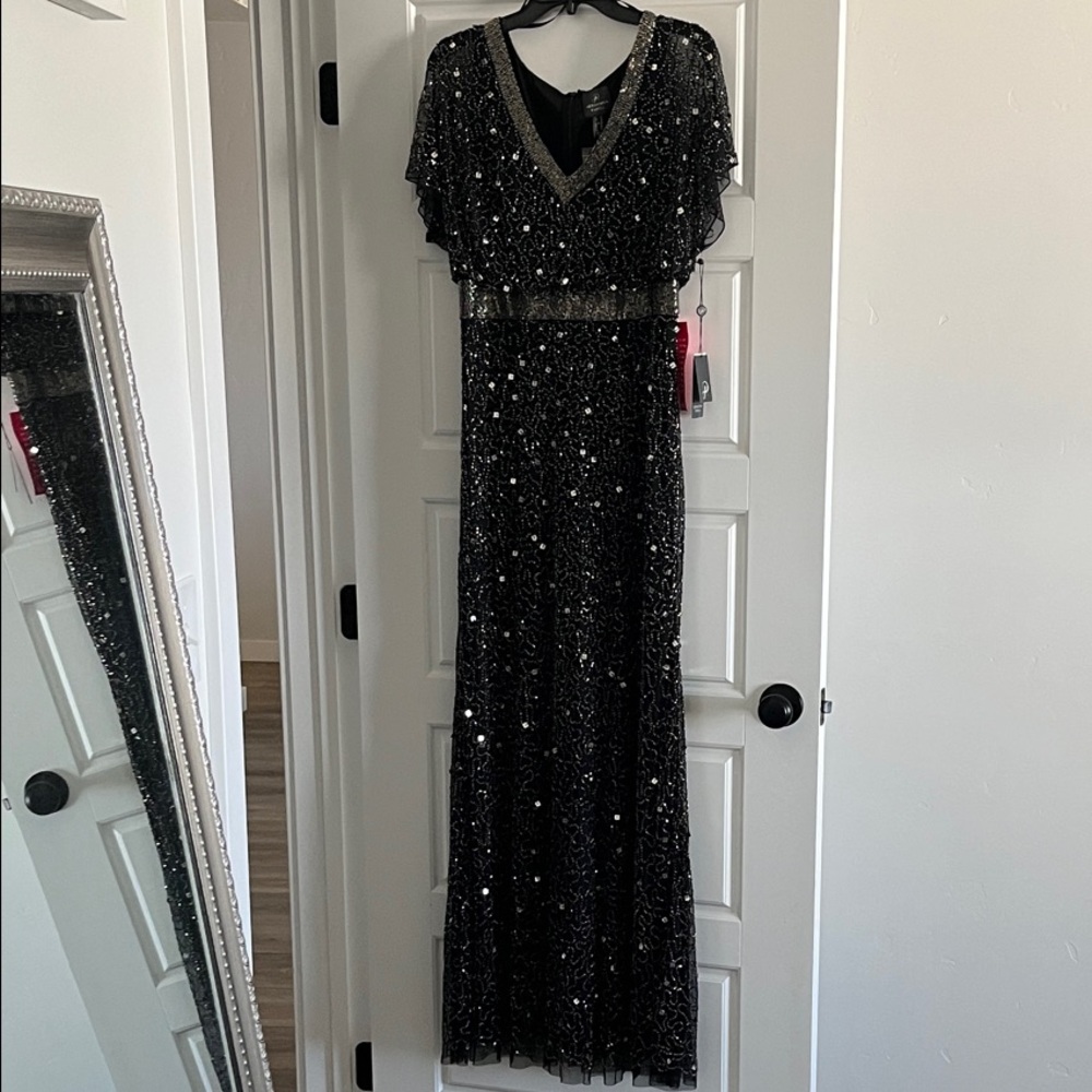 Adrianna Papell Black Sequin Dress